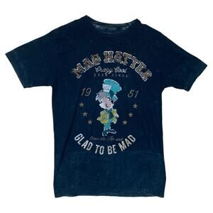 Disney Parks women's small mad hatter short sleeve shirt tee Alice in wonderland